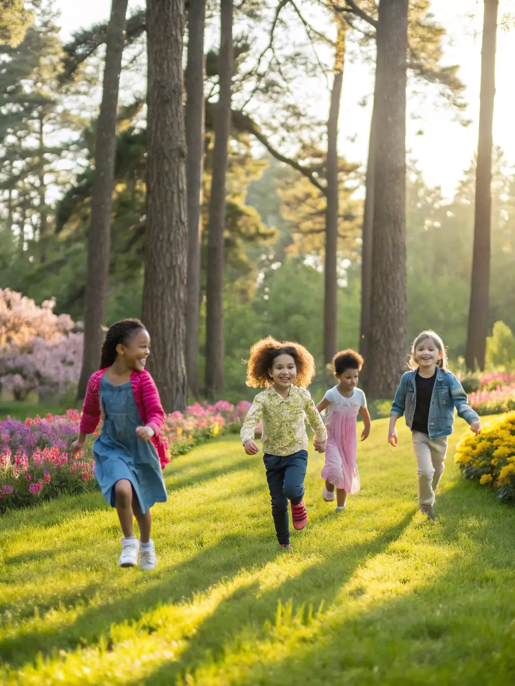 A picture of children participating in a fun run, emphasizing the organization's commitment to youth sports and healthy lifestyles.